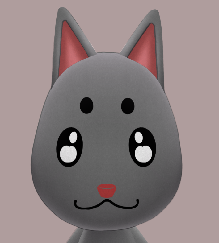 cypurrpunk's tweet photo. @TheGrinningPug what i have so far! i def wanted to do a folded ear type so i will add in bookers style of ear as well, thank you for the suggestion! https://t.co/4XZ7wVCVEX