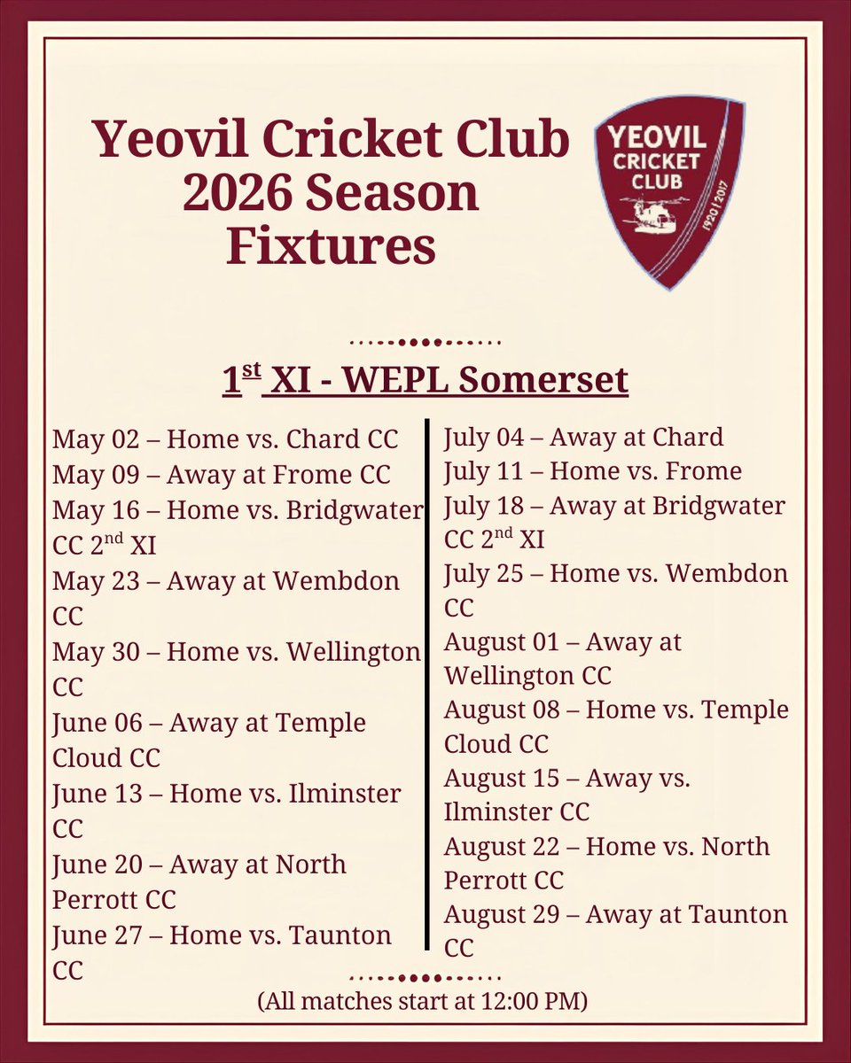 Yeovil Cricket Club tweet media