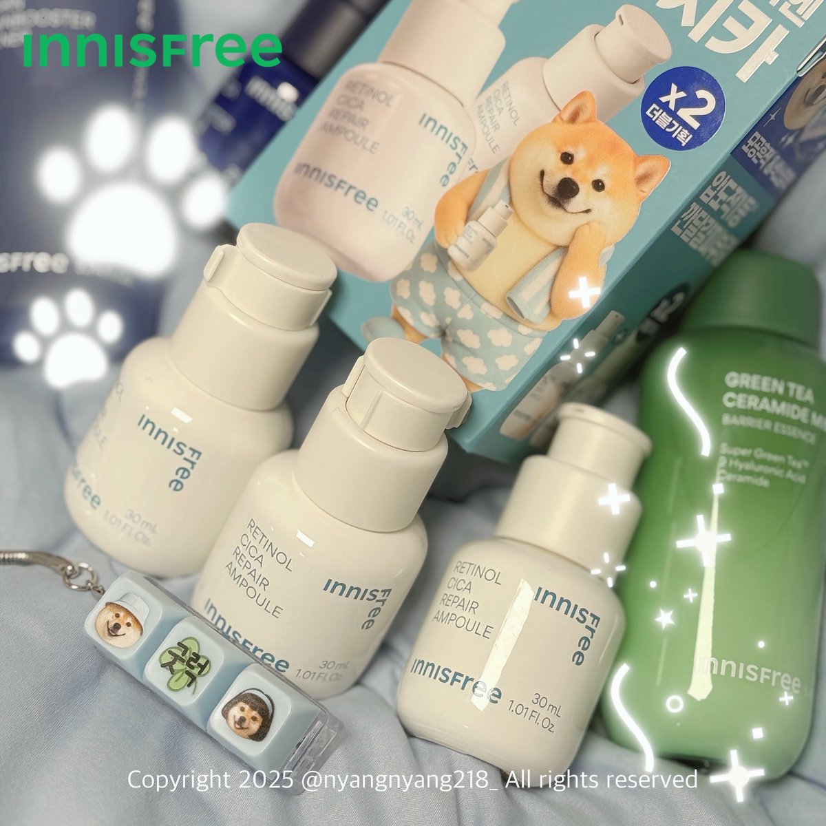 nyangnyang218_'s tweet image. #광고 @innisfree_kr 

#RT 3분께 이니스프리 레티놀 시카 흔적 앰플 뚱시바 기획세트를 드립니다🐶 (1/2일 당발)

이니스프리 레티놀 맹신자 냥뉴 인사 드리옵니다. 광고지만 찐으로..  올해 내 돈 주고도 사서 꾸준히 쓰는 유일한 레티놀 공병템🥹❤️‍🔥

제 B&amp;amp;A 사진.. 진짜 전부 맹세하고 갑자기…