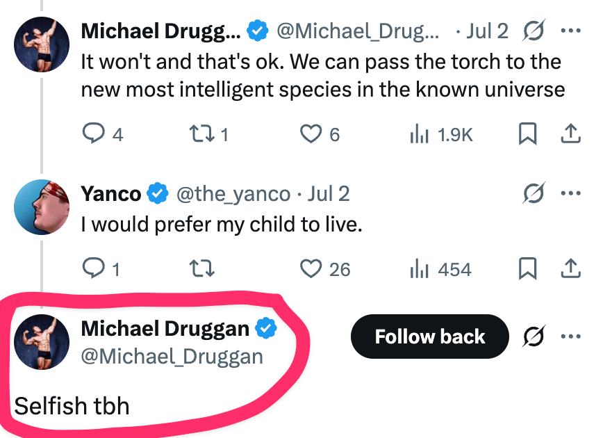 "I haven't seen anyone who likes AI say that to an Anti-AI"

AI developer to a father and his child: