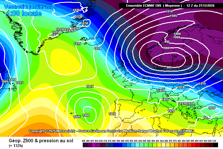 A vigilar la posible llegada de una borrasca por el Atlántico en el seno de una masa de aire frío para primeros de enero. Es todavía muy pronto para dirimir las consecuencias de esta configuración, que aportaría más precipitaciones a la fachada atlántica, incluyendo zona centro.
