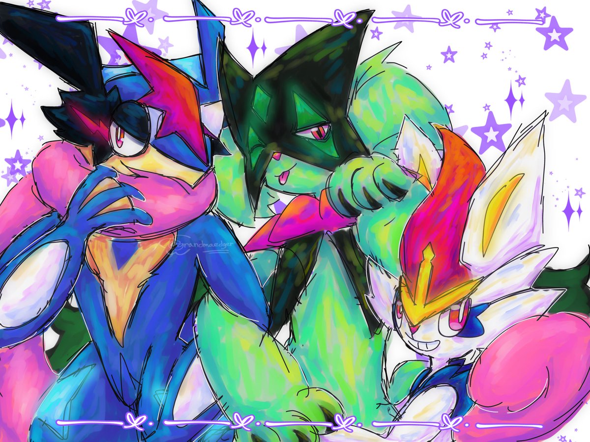 another one 👅
#greninja
#meowscarada
#cinderace