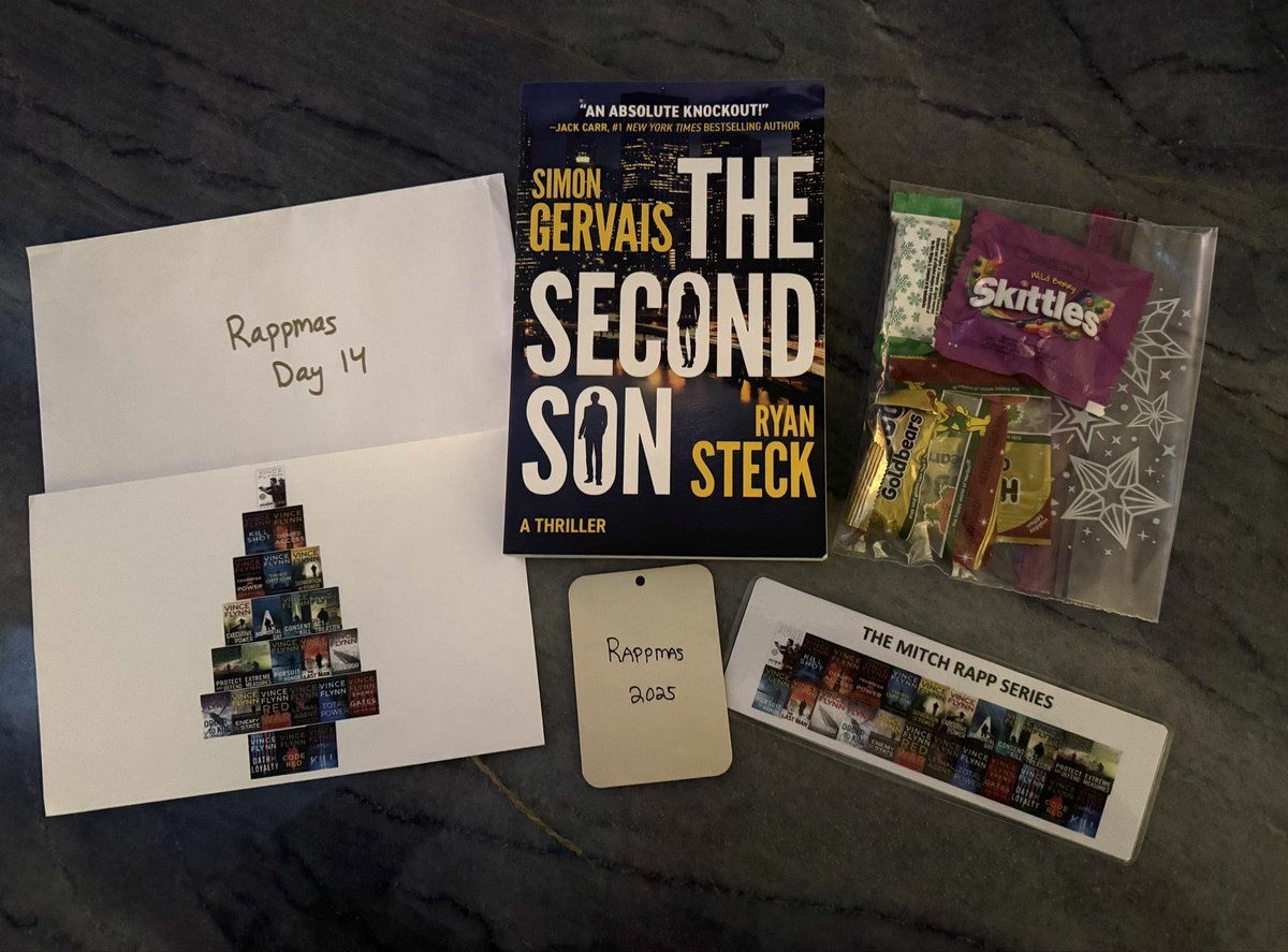 CathHelowicz's tweet photo. @VinceFlynnFans Received my special #Rappmas package in! 
Thank you again for doing this year after year! 
@GervaisBooks 
@RyanSteckAuthor 
I get to read The Second Son! https://t.co/oqbFw5wH16