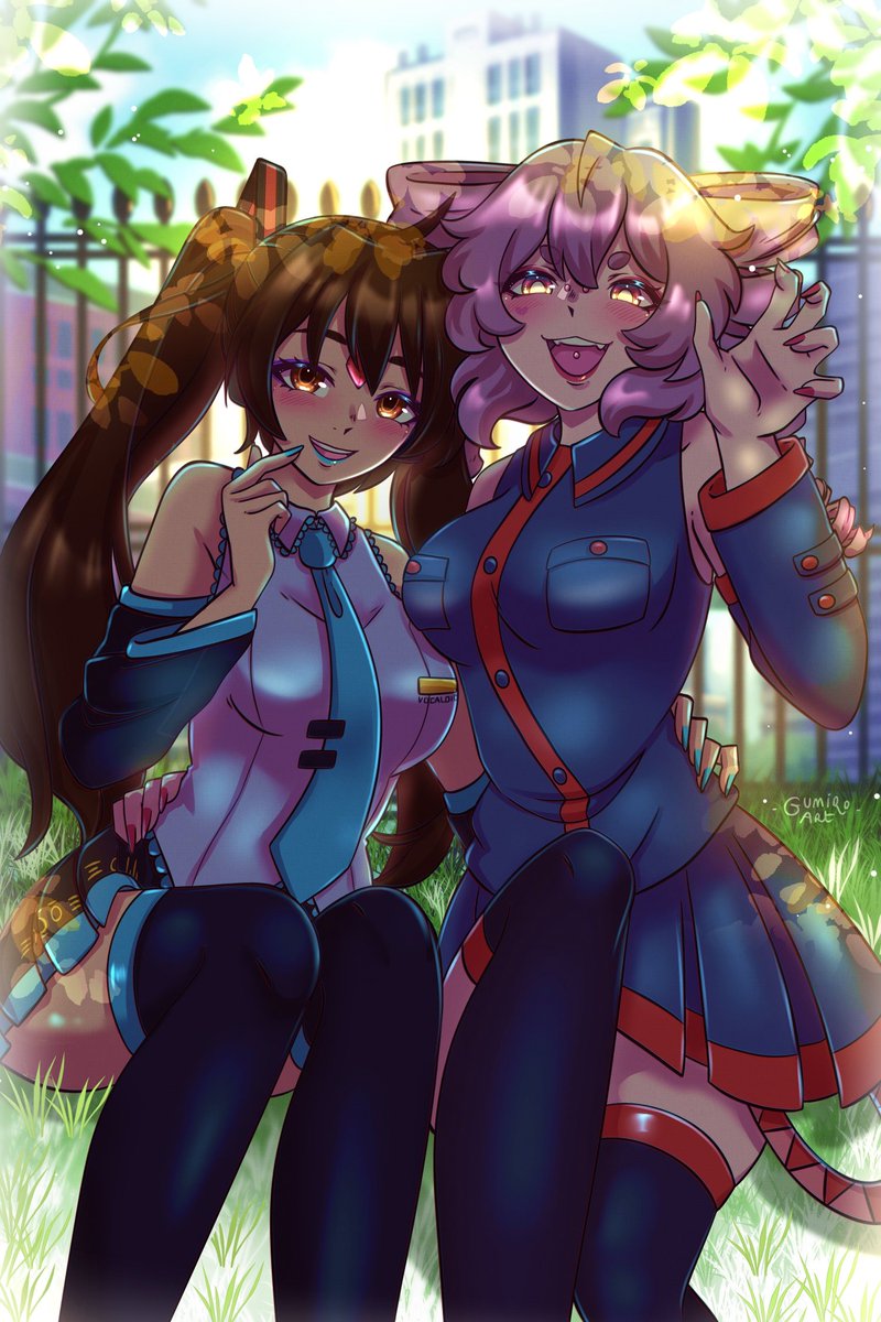 My OC and my friend's as Teto and Miku 🥰