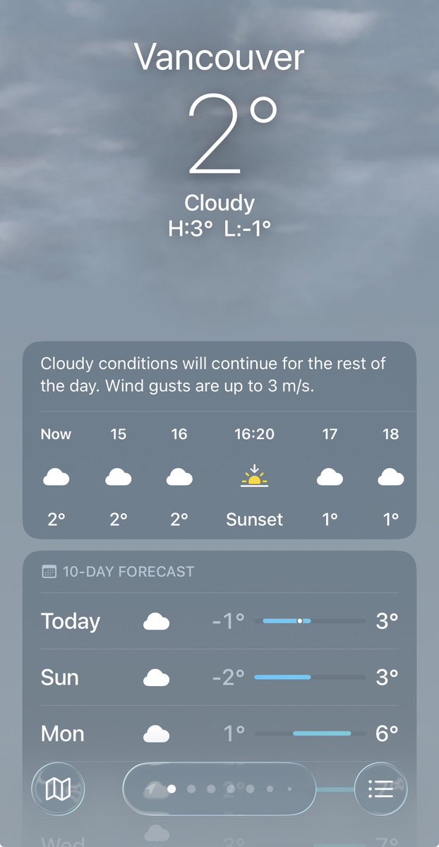 今日は寒いねぇ…
(バンクーバーは普段は6-9℃)
