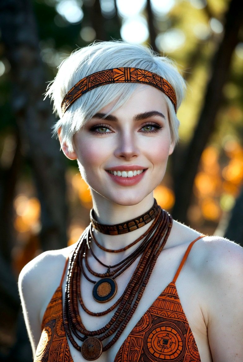 This is my artwork of a beautiful Andromedan woman with short white hair.🥰🥰