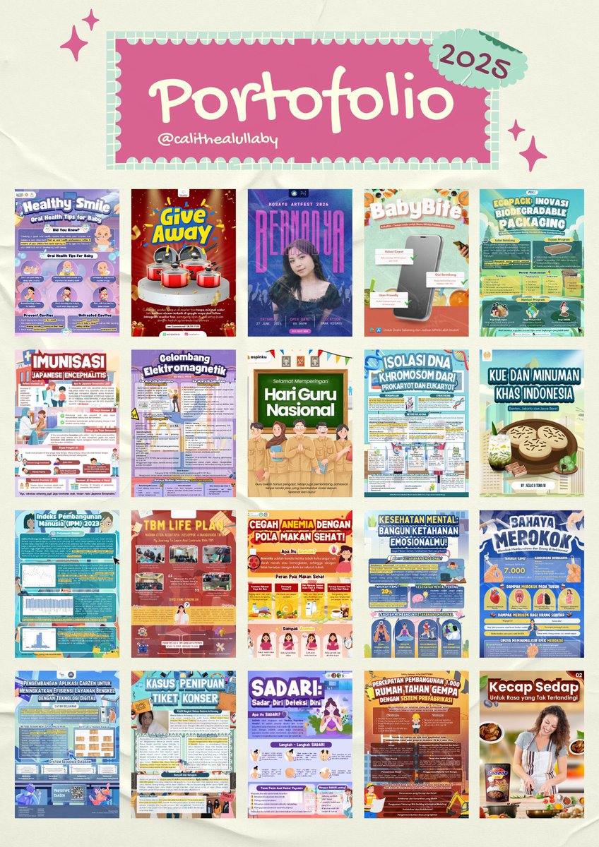 calithealullaby's tweet image. ✨OPEN JOKI DESIGN✨

✅ design poster
✅ design flyer
✅ design pamflet
✅ design infografis
✅ design feeds
✅ design instastory
✅ design kemasan
✅ design logo 
✅ design custom, dll

lagi promo nih start from 20k aja udh free revisi ya 🤩

#zonauang #jokitugas