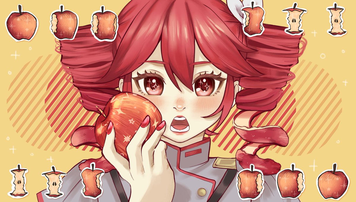 fruniper's tweet image. apple teto!!! #KasaneTeto #重音テト