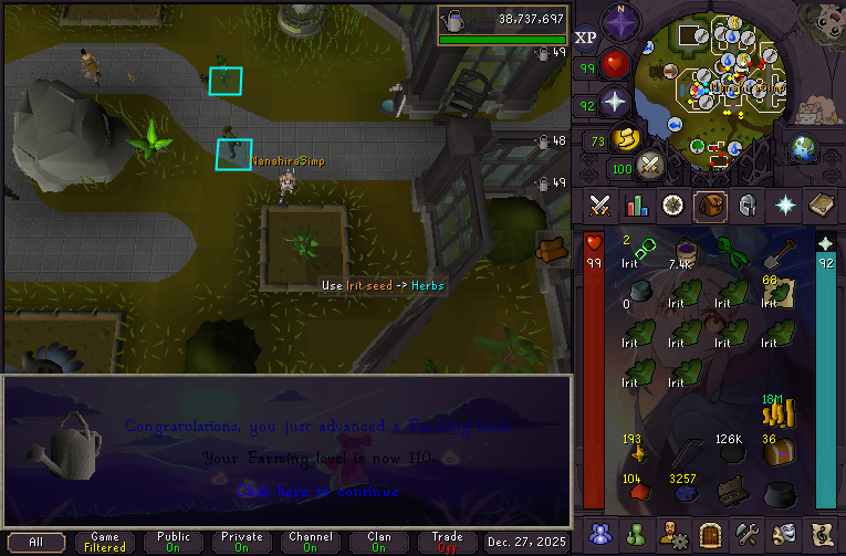 Pyromanimak's tweet image. Been quite some time since i put up one of these but 110 farming