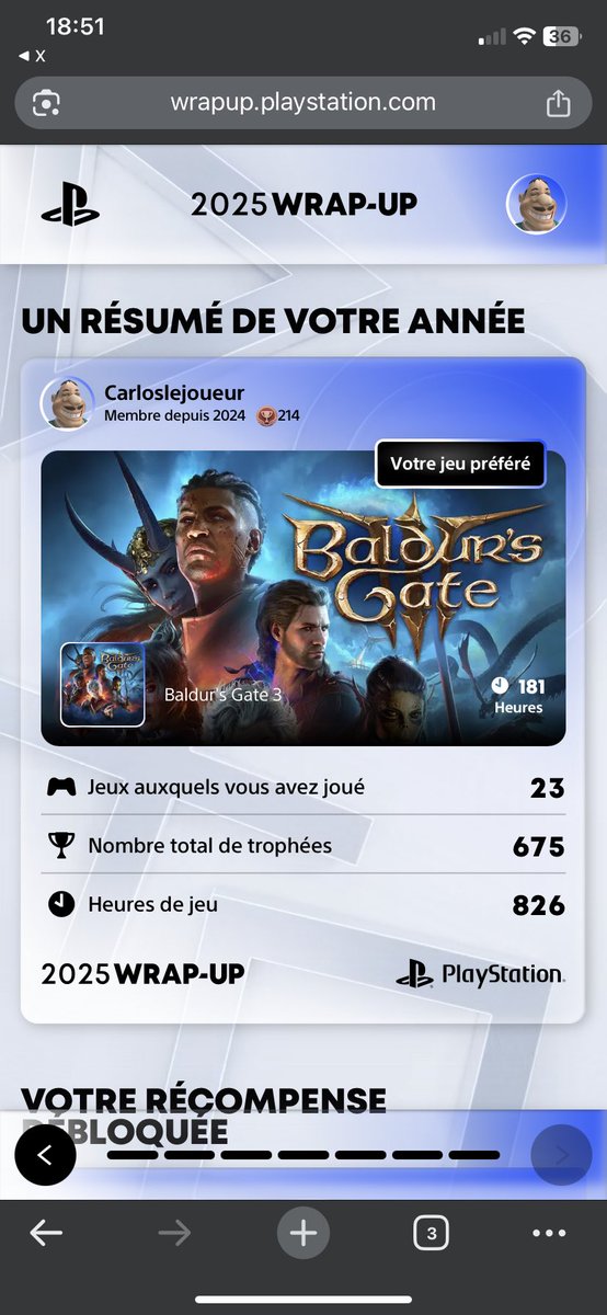Calarium's tweet photo. Mes platines de 2025, grosse année de temps libre :

God Of War 2018 : 38h
The Last of Us 1 : 20h
Cybperpunk 2077 : 80h
Astro Bot : 15h
Stray : 8h
Astro’s Playroom : 5h
The Last of Us 2 : 25h
Baldur’s gate 3 : 180h
Alan Wake 2 : 20h
South Park The Stick Of Truth : 12h https://t.co/50c43ORTBm