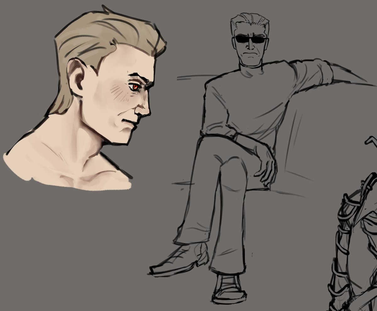 StaticLeaf's tweet image. evening doodles to build my muscle memory back up, I have been SO lazy during the holidays.

Anyways I hope everyone had a lovely christmas! Cant believe end of the year is so damned close.

#AlbertWesker #LelandCoyle