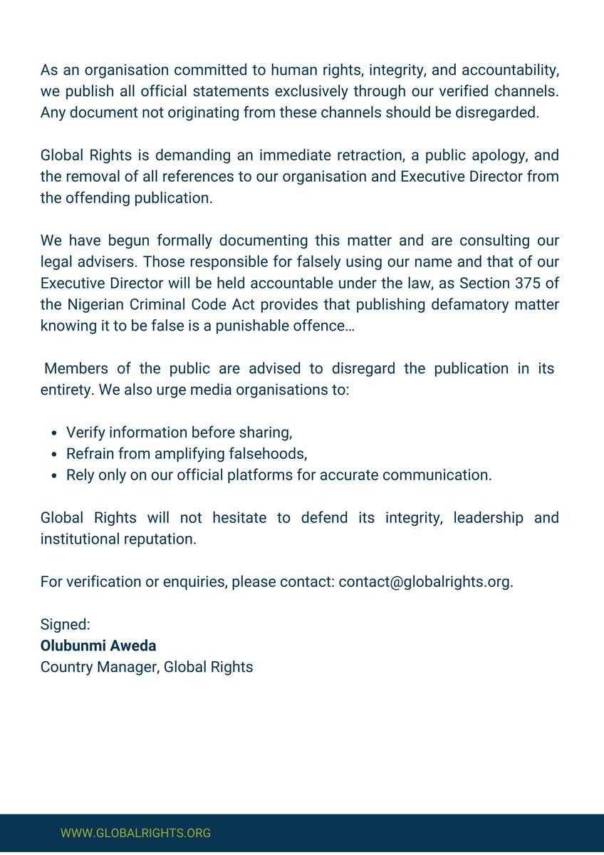 Global Rights NG tweet media