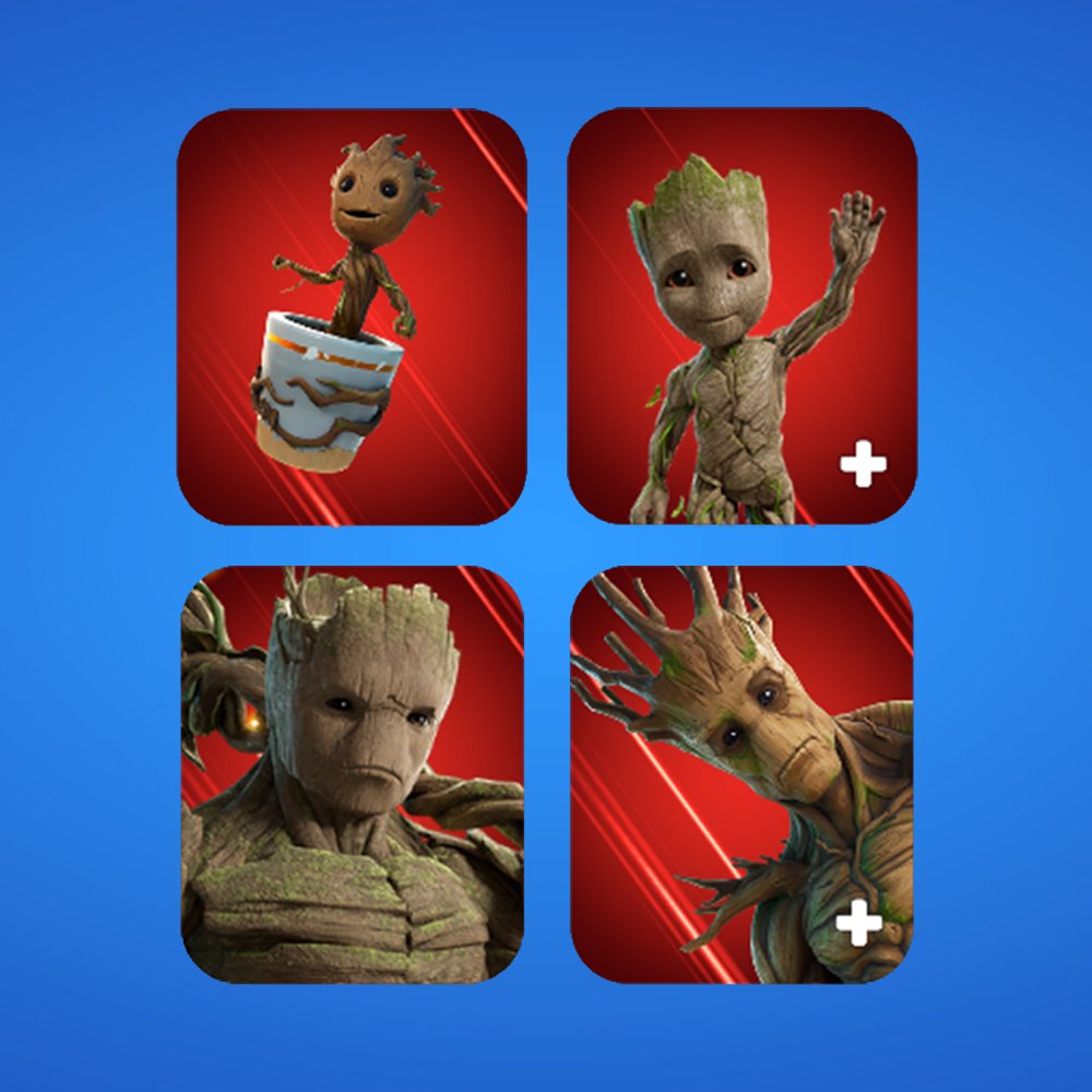 There's now 4 Groots in Fortnite

Sapling, Baby, Young Adult, Adult