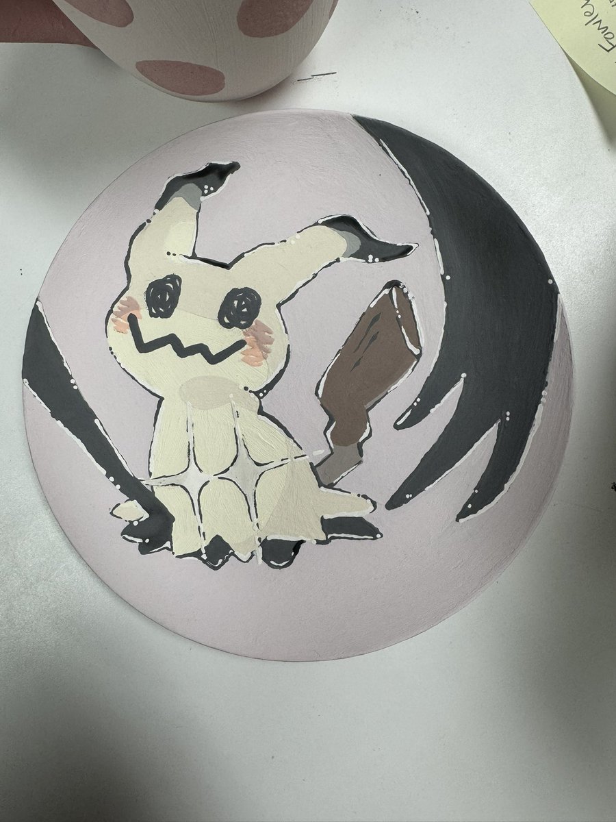 ThrashTalk's tweet photo. I painted another pokemon plate. This time I went with one of my favorites- mimikyu! I can’t wait to see how it looks after it’s fired! 

#Pokemon #PokemonLegendsZA #Mimikyu https://t.co/pw7g8e0WN5