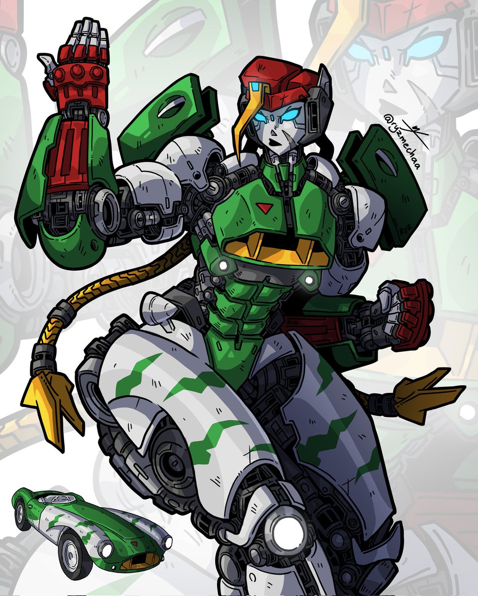 Ryzmechaa31's tweet image. Cammy as a cybertronian. She transform into Aston Martin  DB3S. Ready for racing &amp;amp; street fighting👊💥

#CammyWhite #Transformers #StreetFighter #fanartbyryz