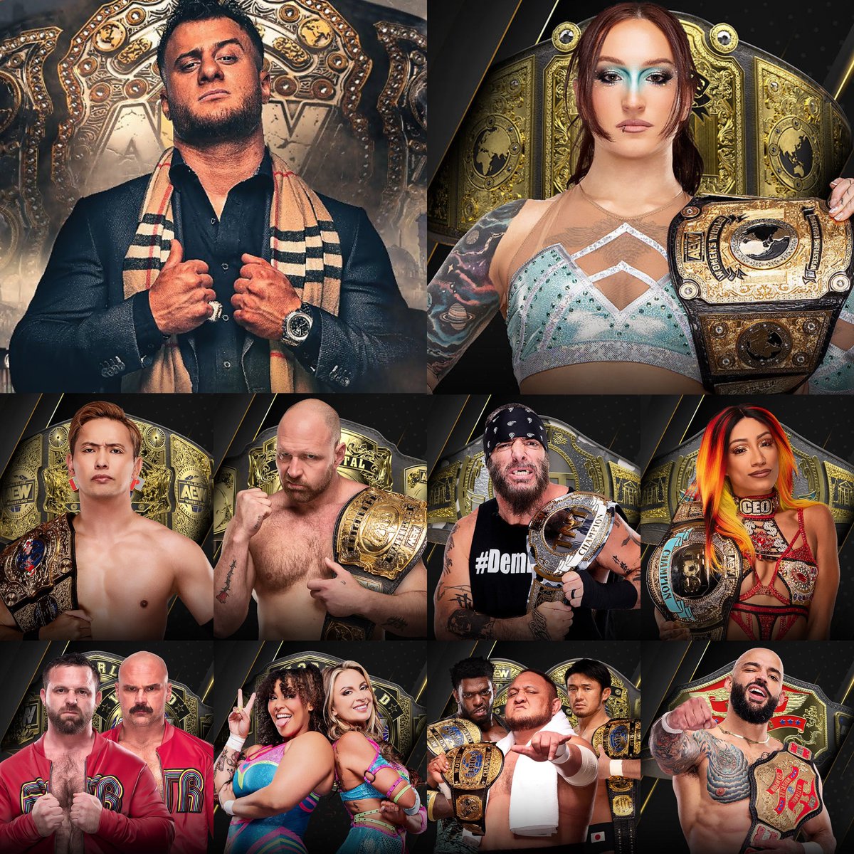 AIRGold_'s tweet image. every AEW Champion at the end of 2025