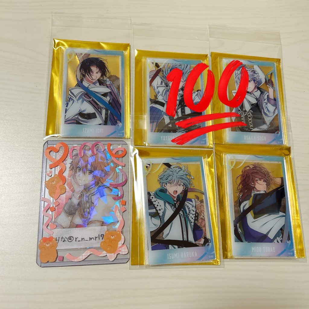 r_n_mr17's tweet photo. 【交換　譲渡】アイナナ アイドリッシュセブン 10周年 10th リンライ リングライト　フォトカード

譲
⭐︎一織　大和　⭐︎壮五　ナギ　龍之介　⭐︎百　千　⭐︎悠　虎於

求
定価＋送料
リングライト千も再交換分で手元にきます。
⭐︎は他のキャラとまとめてお取引してくださる方優先です。→ https://t.co/7prWKuKAdz