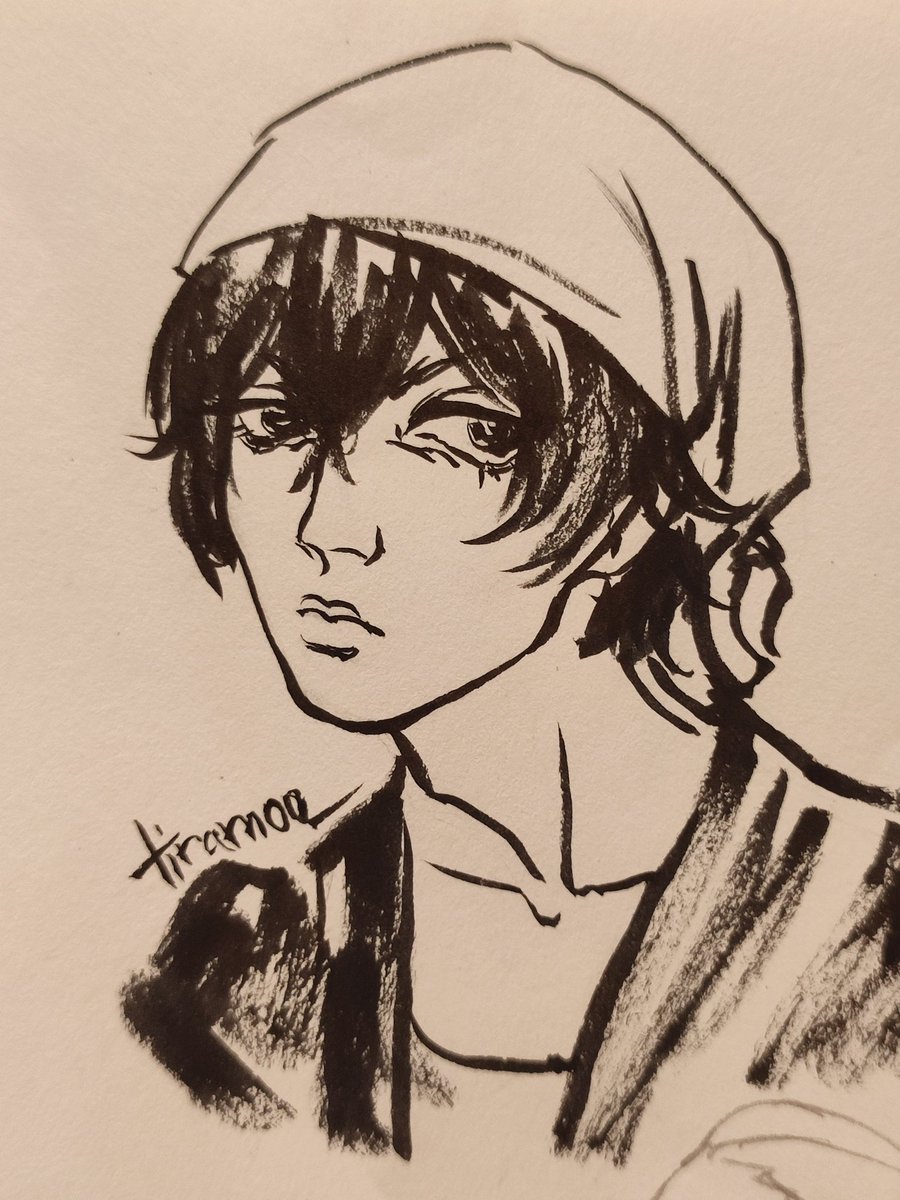 tiramoo_'s tweet photo. Drawing Sei with a calligraphy brush pen feels right
#Barakamon #Handakun https://t.co/SFpq34k1Pj