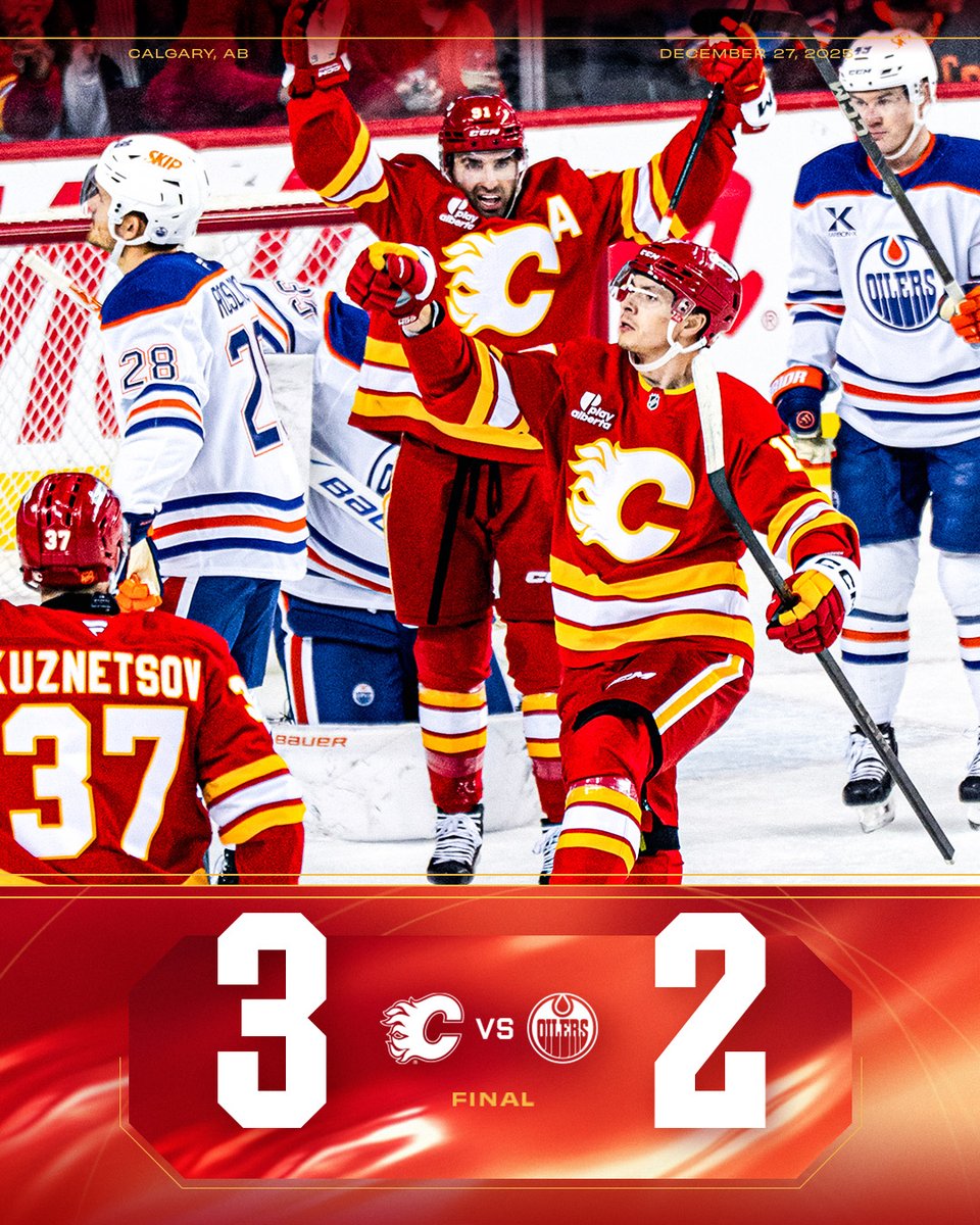 NHLFlames's tweet image. BATTLE OF ALBERTA W 🔥