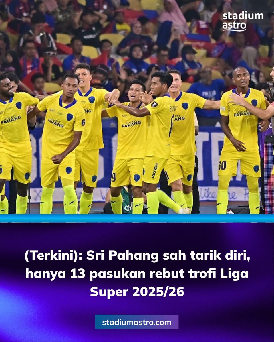 🚨Realiti 2025 ⚠️

1. Isu pemalsuan dokumen 7 pemain Harimau Malaya
2. Sidang Media terburuk FAM 
3. Setiausaha Agung FAM digantung tugas
4. Presiden FAM letak jawatan
5. Sri Pahang tarik diri, Kedah &amp; Perak gagal mohon lesen kebangsaan

<a href="/ASTROARENA/">Astro Arena 🇲🇾</a>