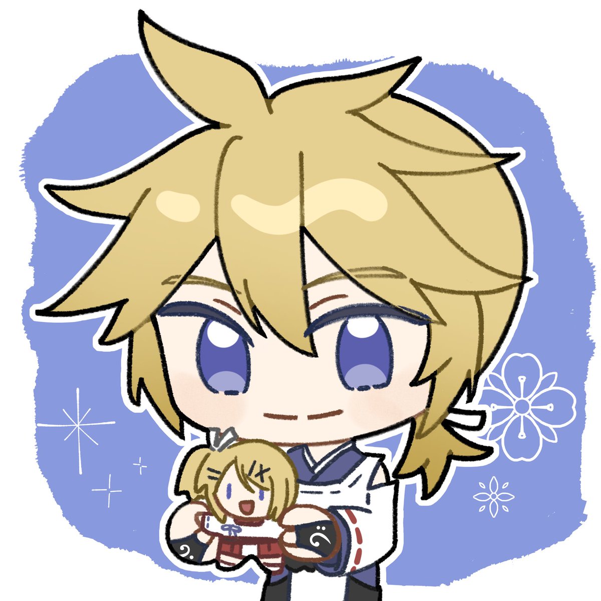 🧡Kagamine Rin & Len 18th💛 蘇芳と藍鉄を描きました！ #鏡音18誕 #鏡