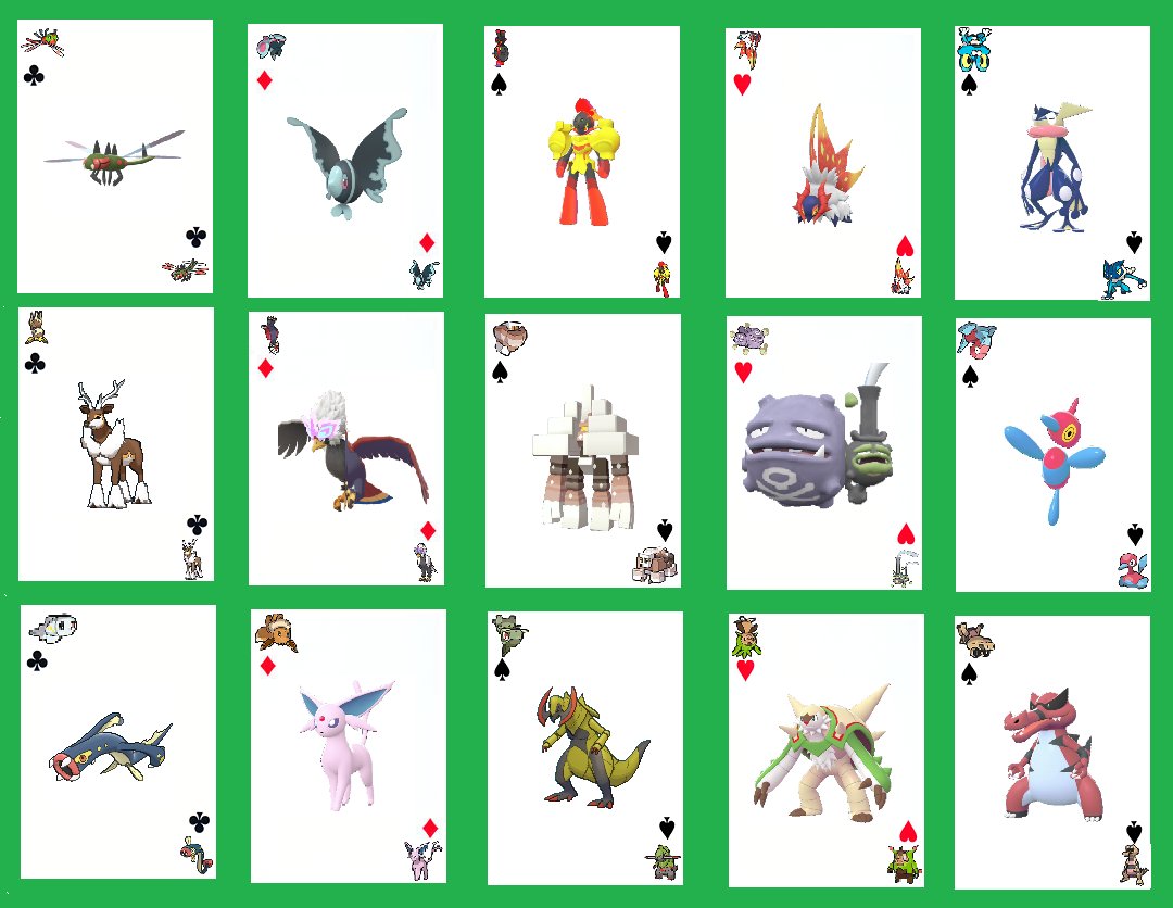 Skips912's tweet photo. I hosted my first pokemon event! 

I rolled 15 random pokemon and everyone had a week to figure out the meta and make a team. Every pokemon ended up being used which was really interesting! We had psyspam, tailwind, trick room, and rain teams. 

This event was a blast! https://t.co/V0wJq2o6gC
