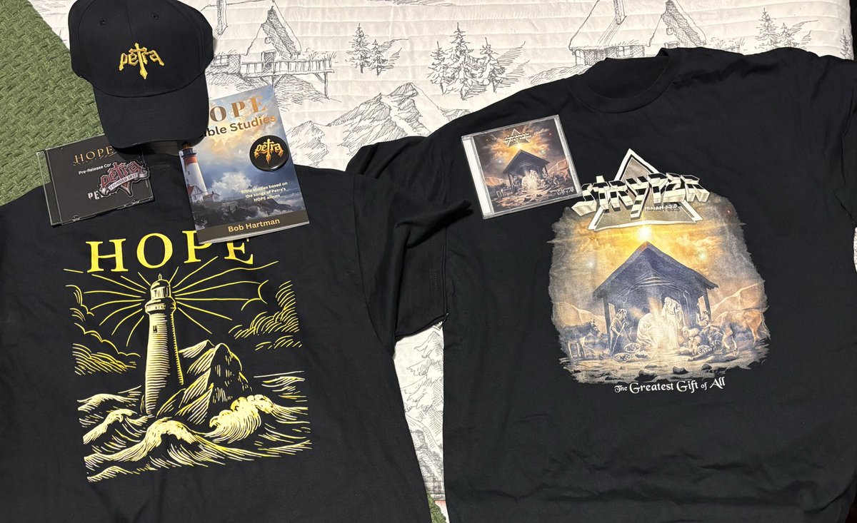 PastorWildman's tweet photo. In the words of the OTHER Metal Head Pastor @RealPaulAhnert 

“That’s quite a haul!!!”

The 2 iconic Christian Bands that made it all possible!!!!

What a Christmas!!!!🎄 

#WildmanStyle https://t.co/5ObbCS7jTz