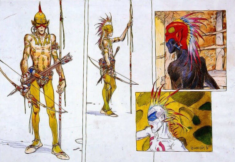 CoolComicArt's tweet image. Willow (1988) concept art by Moebius
