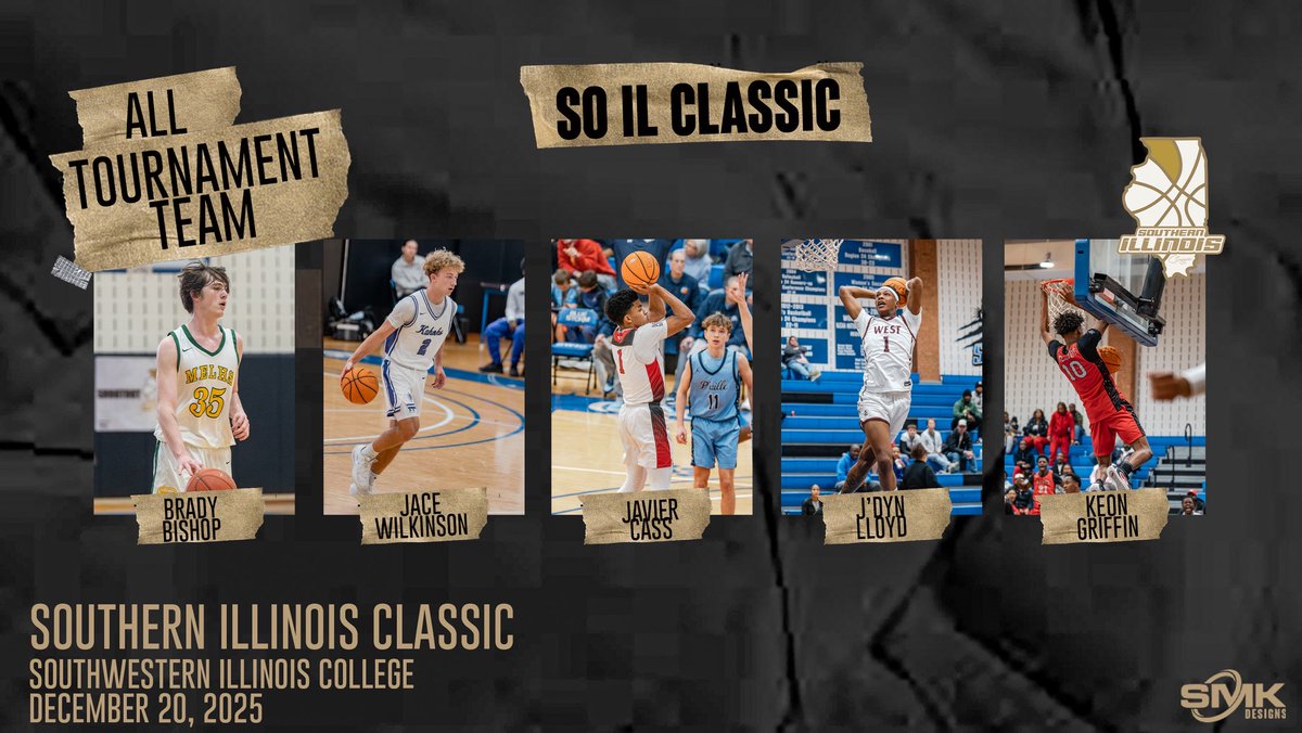 🏀 SO IL CLASSIC – ALL TOURNAMENT TEAM
Elite performances on display at the Southern Illinois Classic.
Respect to these standout hoopers who dominated the floor 💪
👏 Brady Bishop
👏 Jace Wilkinson
👏 Javier Cass
👏 J’dyn Lloyd
👏 Keon Griffin
📍 Southwestern Illinois College