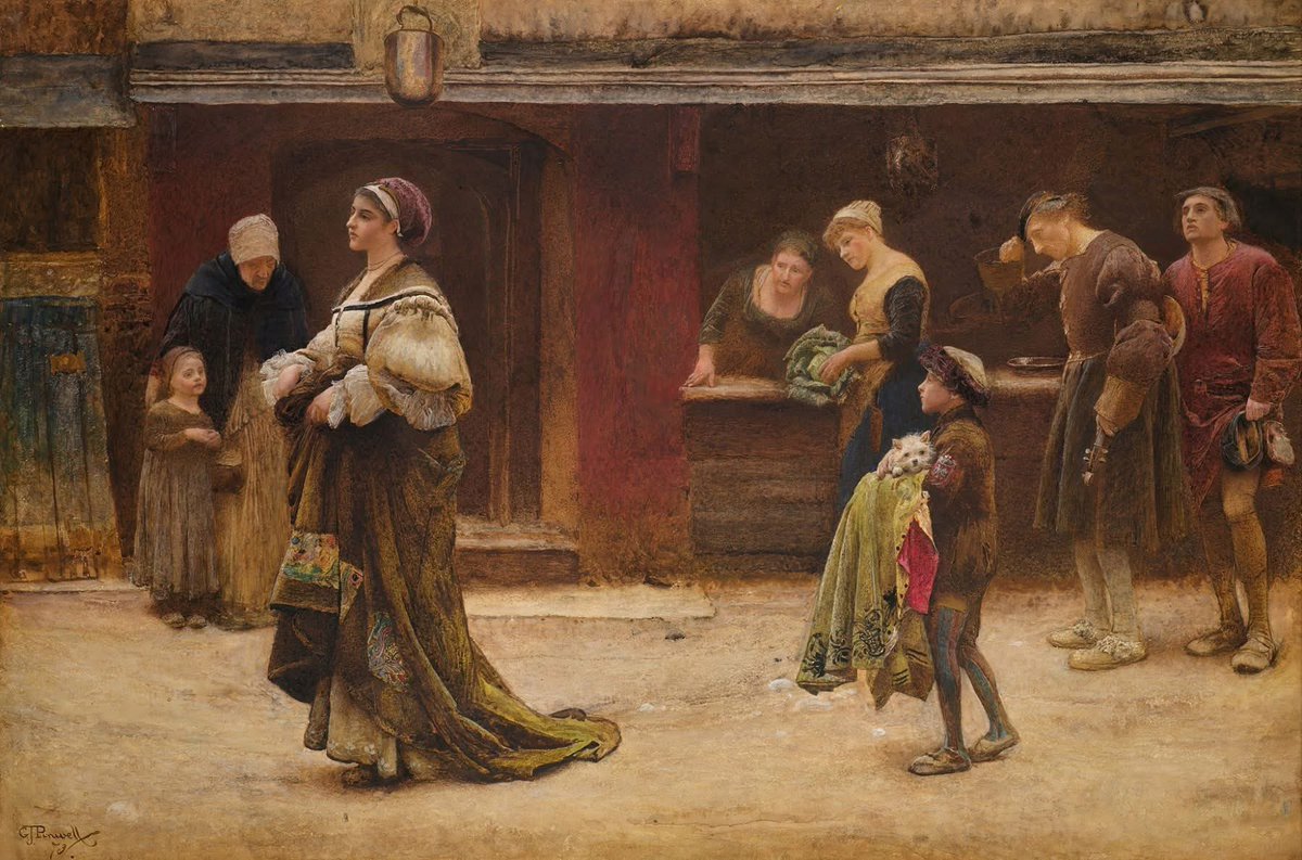 PinarKanat's tweet photo. George John Pinwell RWS (26 December 1842, London, England – 8 September 1875 London, England), was a British illustrator and watercolourist.

The Great Lady 
1873
Watercolour and gouache on paper
22 x 32½ in (56 x 83 cm) 
Private collection https://t.co/eBnt3PpMGs
