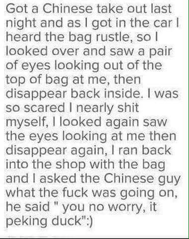 bsur72's tweet photo. Well damn! having Chinese takeout is kinda like having sex!😍 once you get your fill of it 45 minutes later you want to come back for more!lol!🙃too bad I'm alone here right now 🙃 https://t.co/Cr6P42RFfw