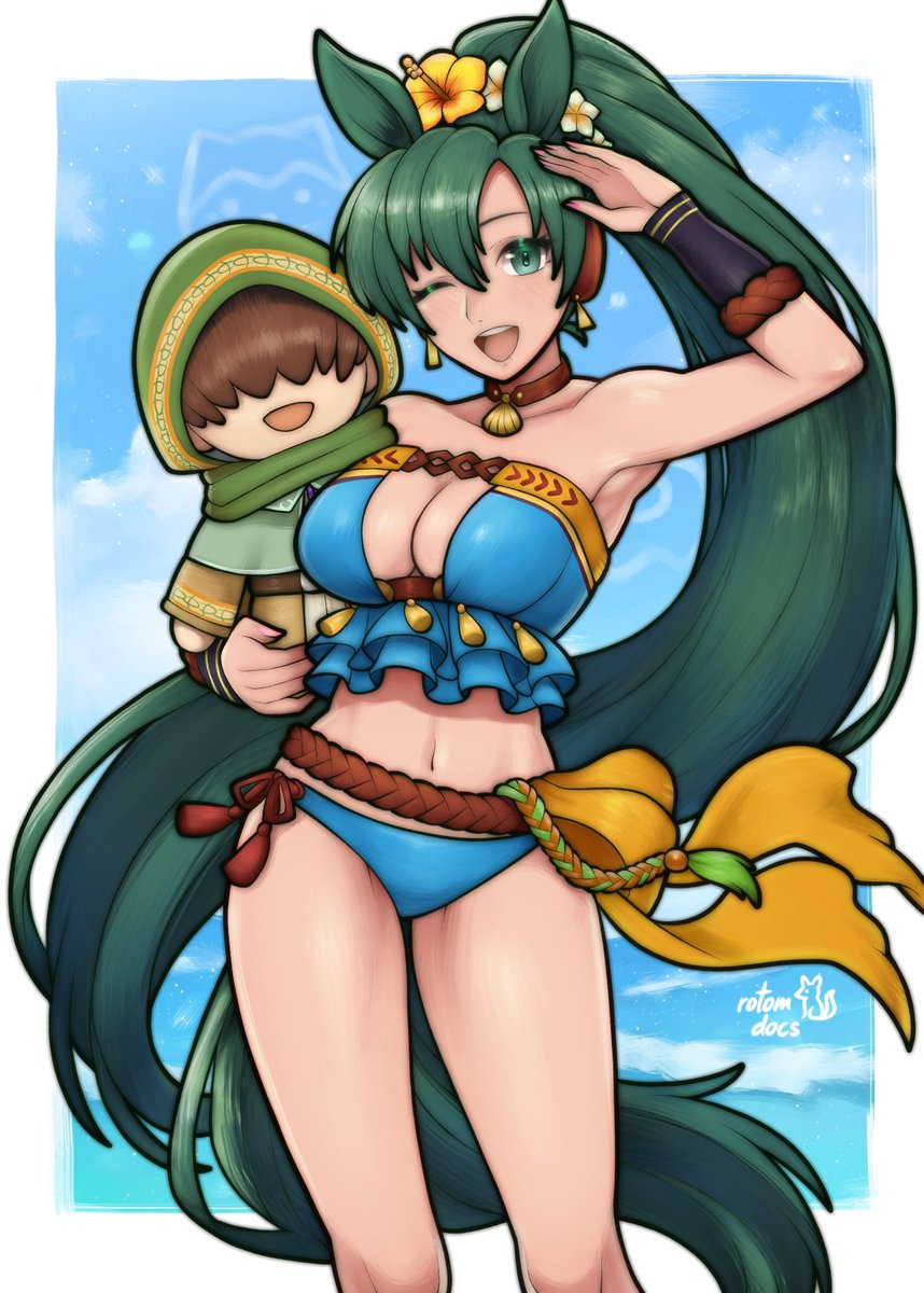 RotomDocs's tweet image. kofi swimsuit request of Lyn for @Irvin80109167 (˶ˆᗜˆ˵)