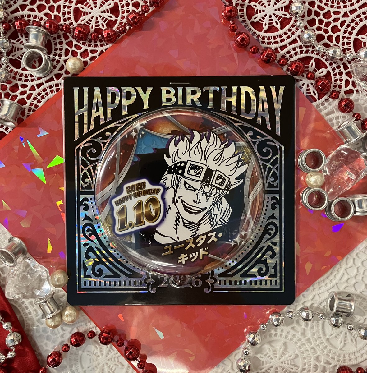 新商品】原画商品 バースデイ缶バッジ ユースタス・キッド 550円（税込