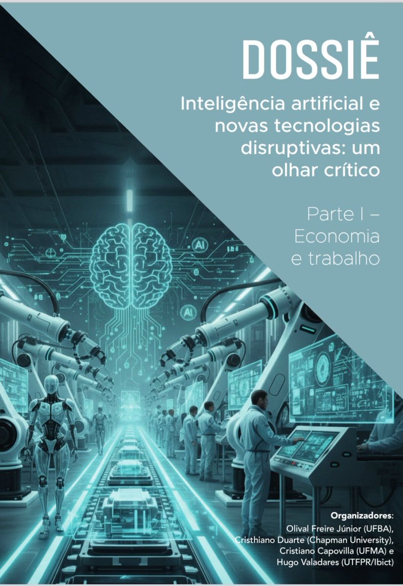 Saiu o novo número da <a href="/revPrincipios/">RevistaPrincipios</a> com o dossiê acerca das "tecnologias disruptivas e o futuro da produção e do trabalho", no qual tive o prazer de contribuir juntamente com Olival Freire Jr, Hugo Valadares e Cristiano Duarte