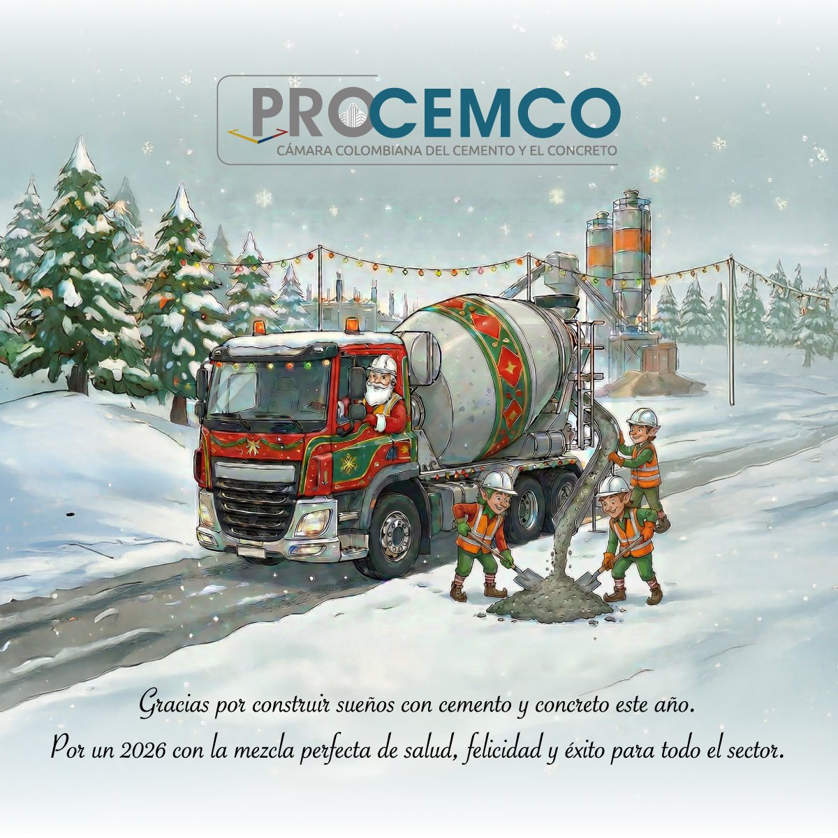 En PROCEMCO despedimos este 2025 con orgullo y gratitud. 
Gracias a su confianza y acompañamiento, seguimos fortaleciendo la industria del cemento y el concreto en Colombia.

Les deseamos una Feliz Navidad 🎄 y un 2026 lleno de grandes obras, nuevos retos y proyectos exitosos. ✨