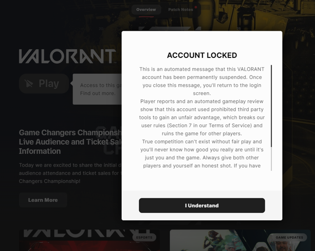 1snuf's tweet image. They got me. #BANNED #legit #VALORANT