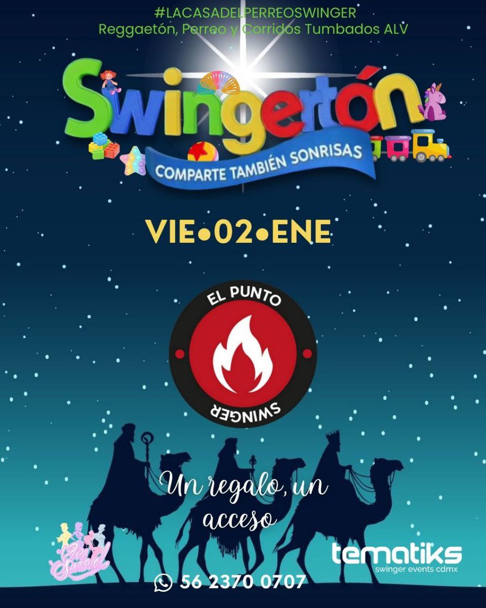 Elpunto_sw's tweet photo. VEN Y SE PARTE DEL #SWINGERTON 

QUEREMOS JUNTAR MUCHOS JUGUETES 🧸 PARA IR A REGALAR UNA SONRISA A LOS CHAVITOS QUE LO NECESITEN. (TE PUEDES SUMAR Y PARTICIPAR EL DIA DE LA ENTREGA) 

ENE. 02.2026
ACCESO=1 JUGUETE +

VEN A DISFRUTAR DEL PRIMER FIESTÓN DEL AÑO. 🥳🍾🎊🎉 https://t.co/WbuOadaY6O