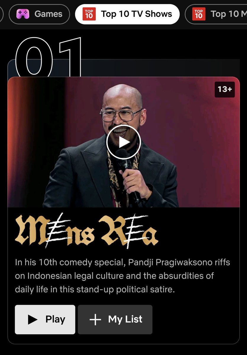 JUMBO - Ryan Adriandhy 
MENS REA - Pandji Pragiwaksono

Dua karya Founder StandUpIndo jadi top 1 di Netflix Indonesia!