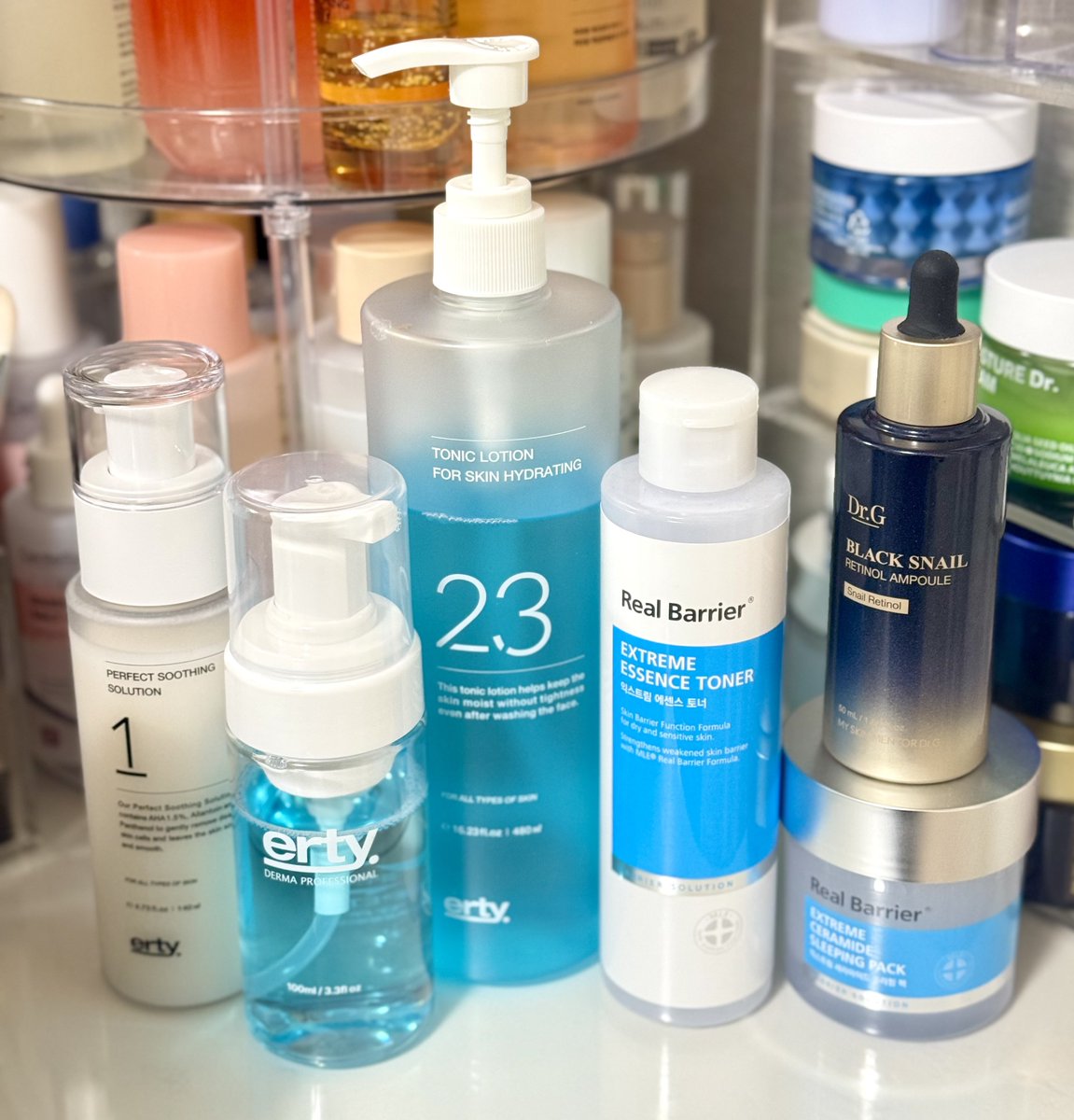 昨日の夜スキンケア🫱 erty届いてたので早速開封して1番と23番！ うる