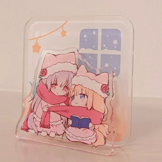 めちゃめちゃかわいいものが完成してしまった…! 新刊セットのアクリルメモスタンドです!