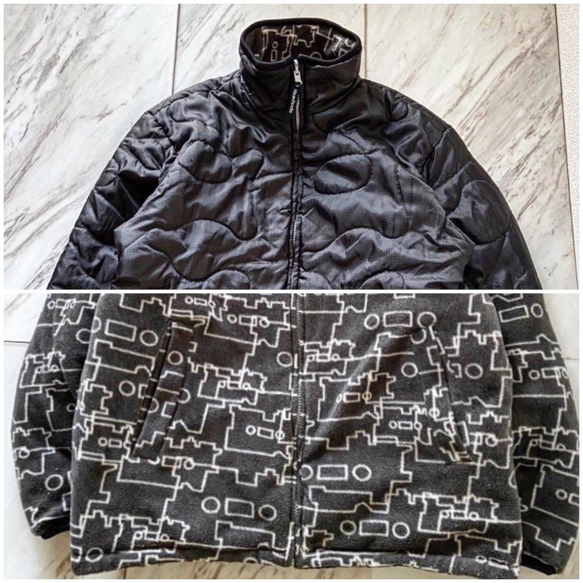 Protocol2018's tweet image. 00s 〜 stitch design poly &amp;amp; all patterned fleece reversible padded blouson

リバーシブル