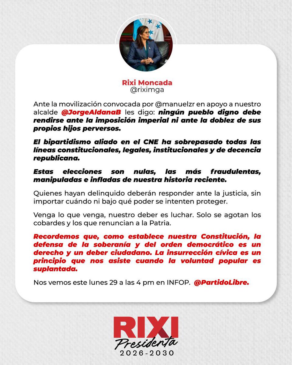 "Nos vemos este lunes 29 a las 4 PM en INFOP"