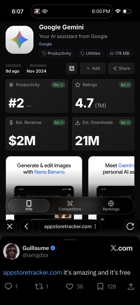 Adubtee's tweet photo. @iruletheworldmo 21 Million Downloads over the past 30 days. Definitely much more than 3.8M DAU https://t.co/b6DARBr20w