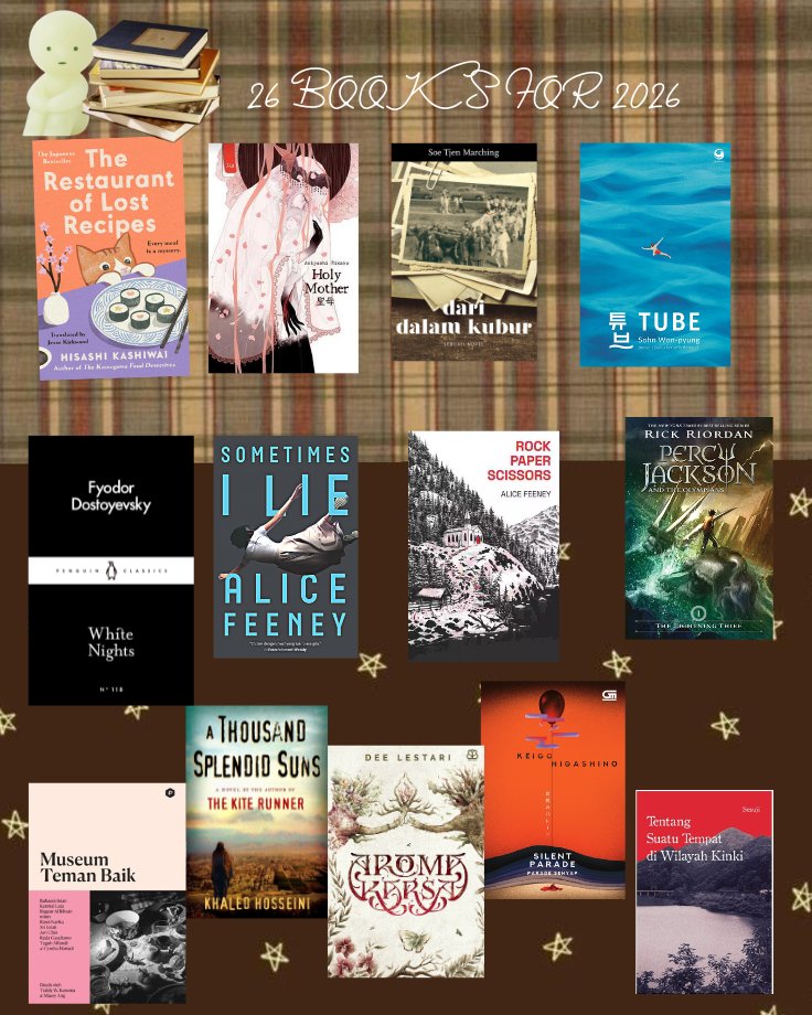 fwchaa's tweet image. — my 26 books for 2026!✨💫📚