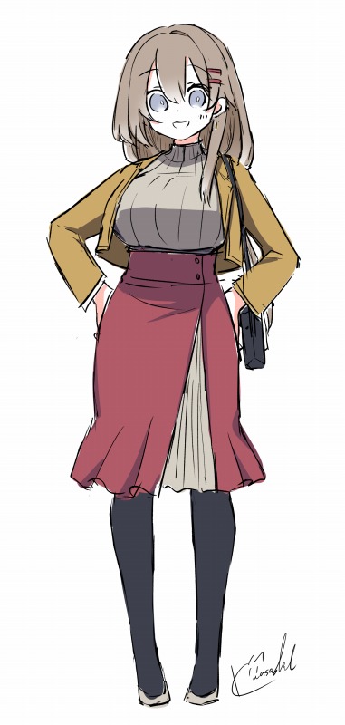 昨日の、お姉さんぽいコーデな久遠ちゃんJK～。 