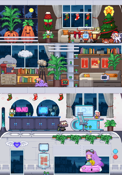 oraclesaturn's tweet photo. Xmas decors~ :3
#NanoNeighbors #steamgame #desktopcompanion https://t.co/wngDA4EJPQ