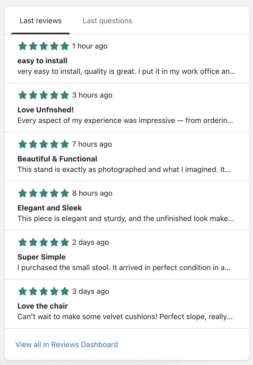 Just a few recent reviews from our customers.