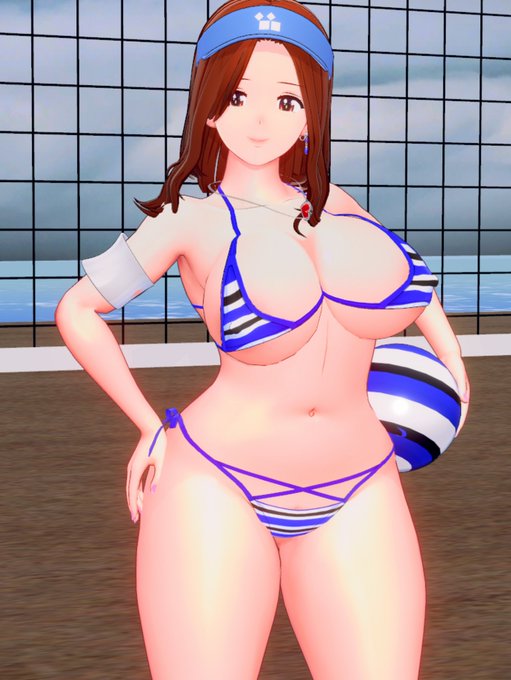 #アイコミ
冬でもビーチバレーするママン 