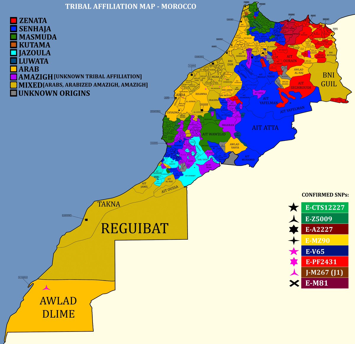 Here is tribal and genetic maps of morocco. And on other side its ...