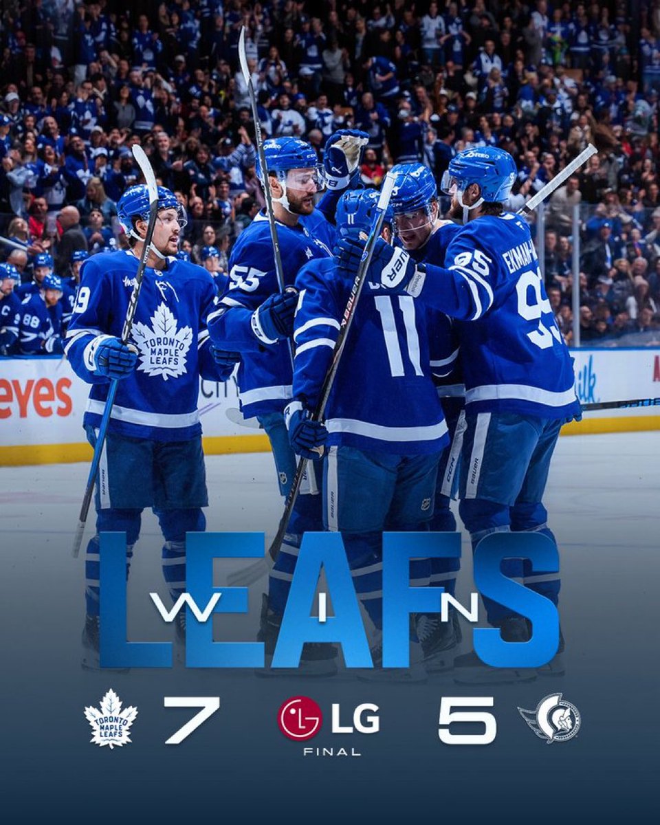 TheMannyK's tweet image. #Leafs win the Battle of Ontario 7-5🏒
Tomorrow night, #LeafsForever are in Motor City to take on the Detroit RedWings #GoLeafsGo